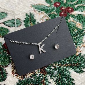 “K” necklace and ear ring set